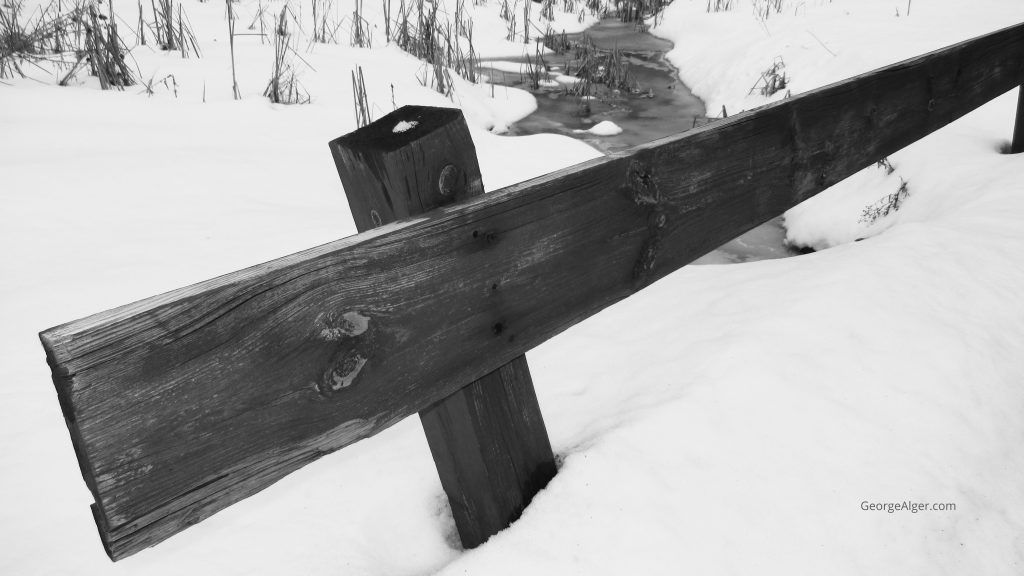 Winter Wooden Guardrail